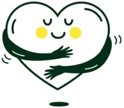 Icon of a heart hugging itself