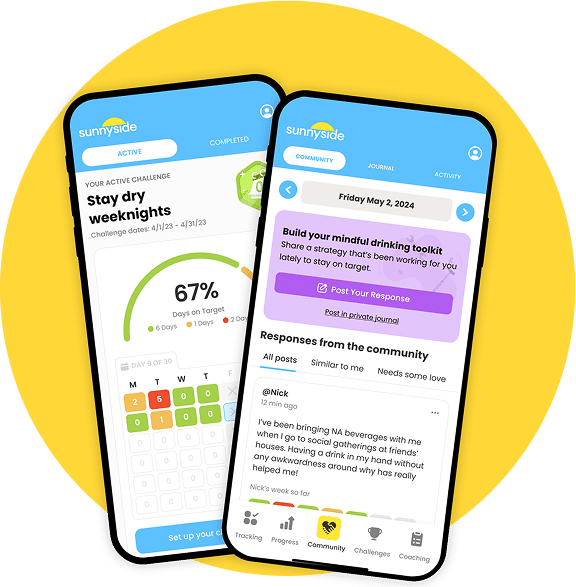 Alcohol habit change app with evidence-based tools